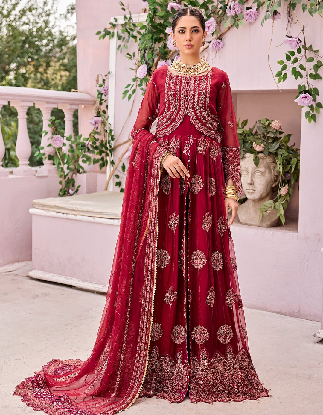 Beautiful Red Salwar Kameez Suit for Pakistani Party Dresses