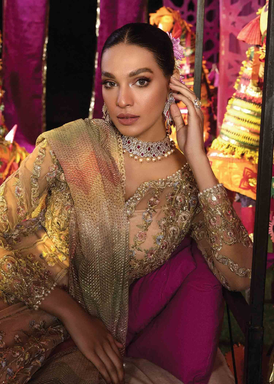 Beautiful Traditional Lehenga Frock Bridal Dress Pakistani