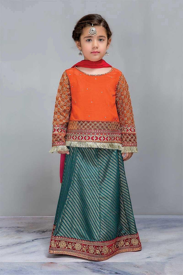 Beautiful Designer Kids Fish Lehnga with Short full sleeves Kurti 