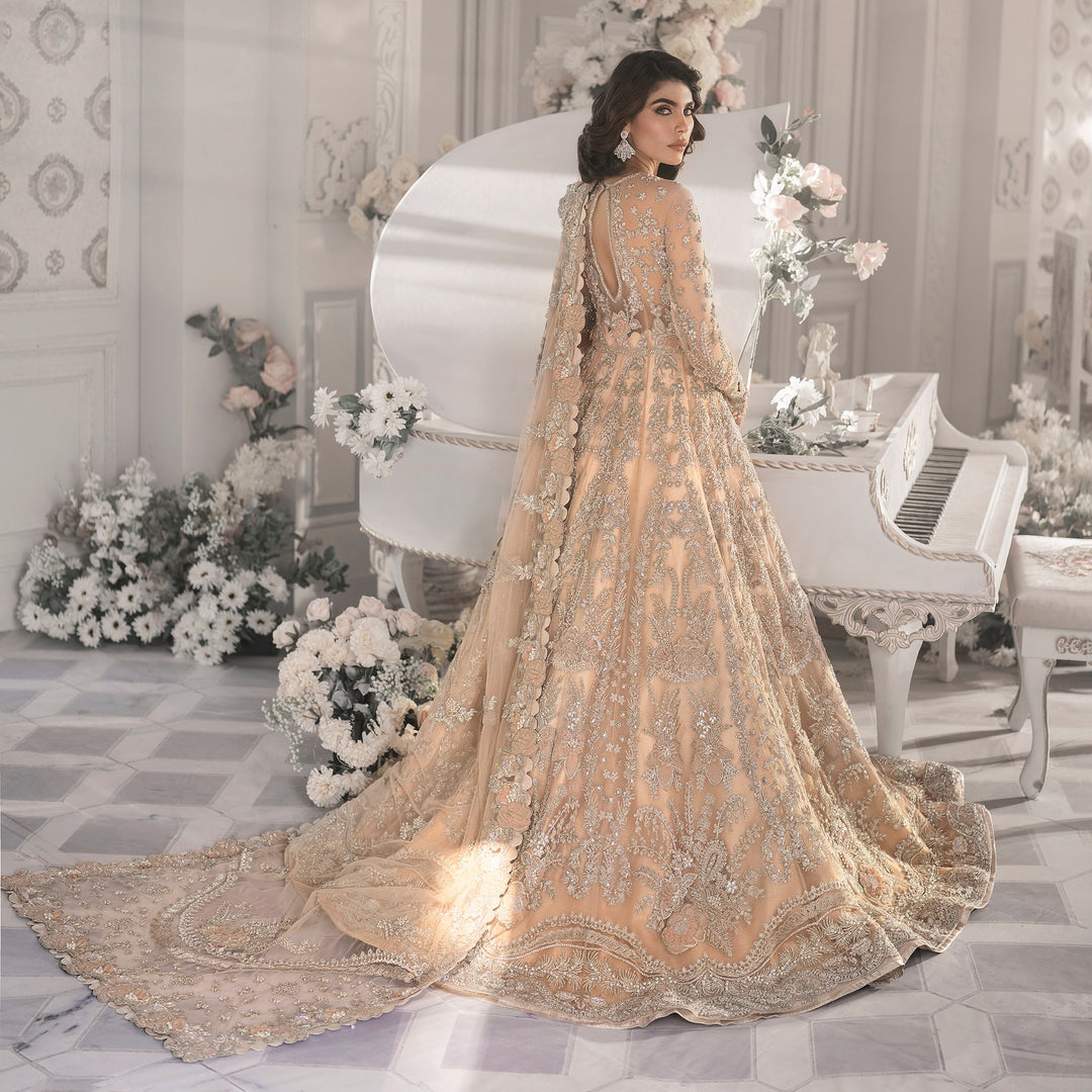 Beige Bridal Lehenga Maxi for Pakistani Wedding
