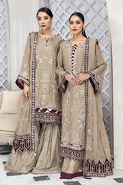 Beige Farshi Gharara with Lavish Embroidery Designer