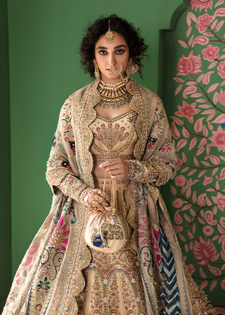 Beige Raw Silk Lehenga Choli 2022