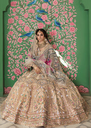 Beige Raw Silk Lehenga Choli 