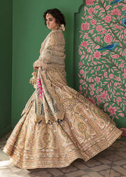 Beige Raw Silk Lehenga Choli for Indian Bridal Wear 2022