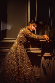 Best Designer Lehenga in Golden for Indian Bridal