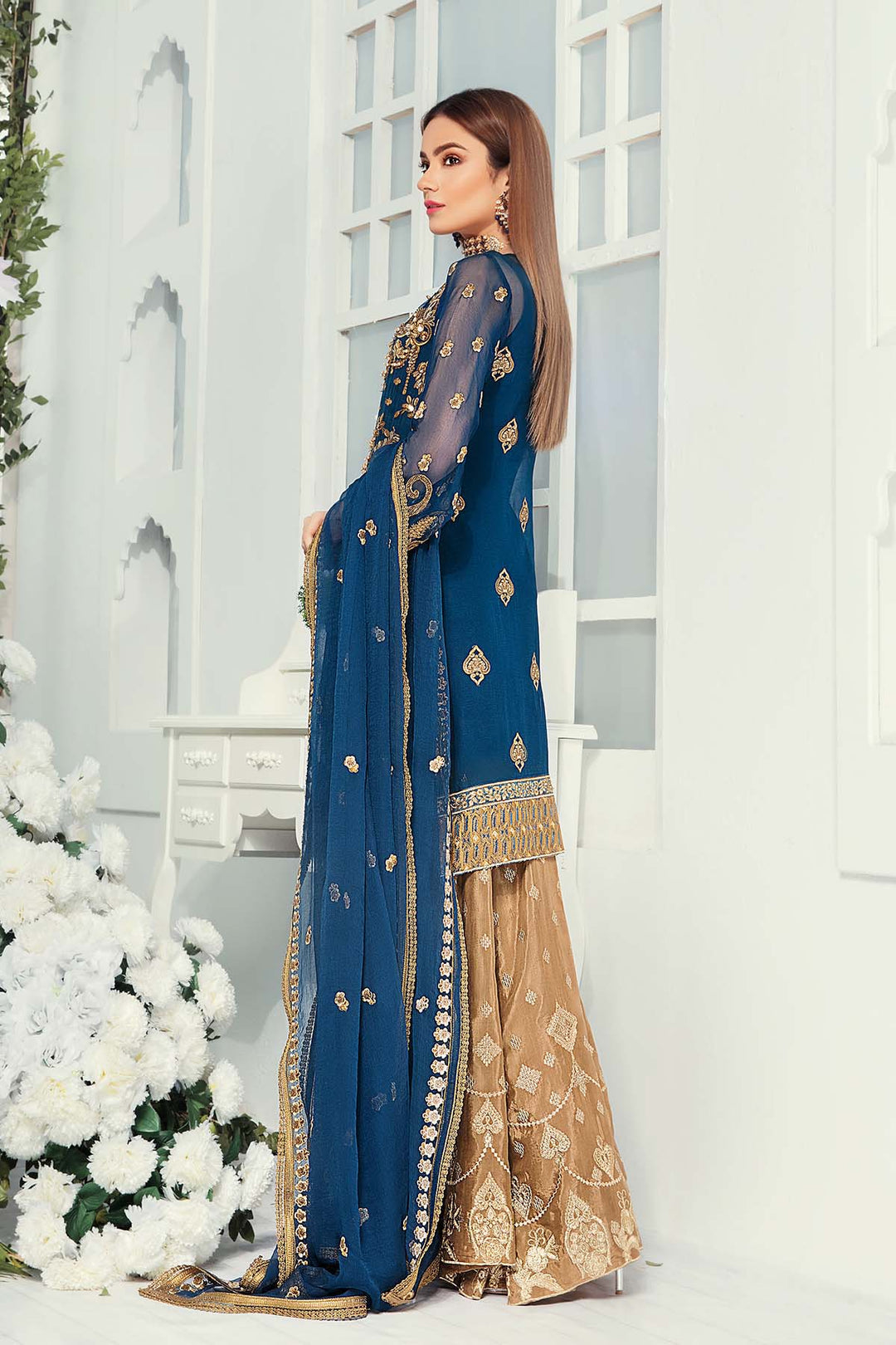 Best Designer Dress with Thread Embroidery Backside View