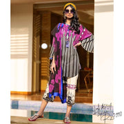Best Designer Lawn Dress in Black and Purple Color