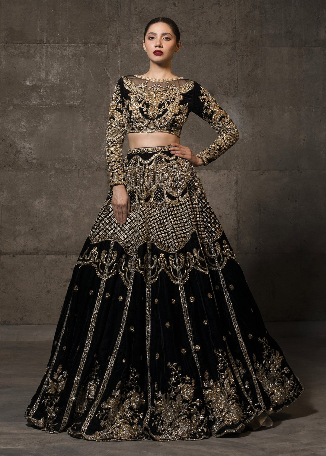Black Bridal Lehnga Choli for Wedding