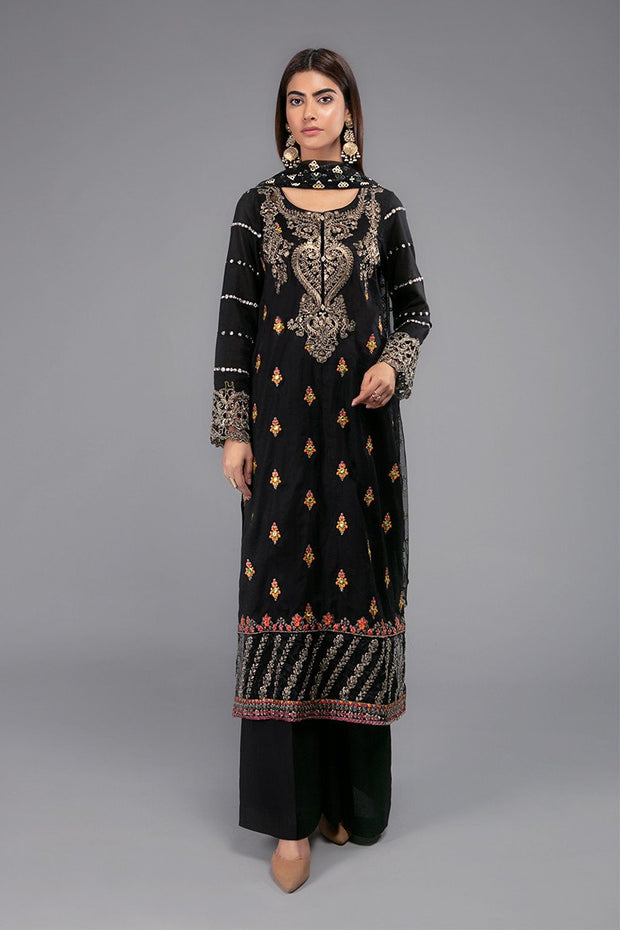 Black Designer Dress for Eid with Embroidery #N9036