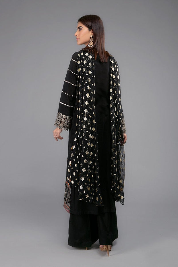 Black Designer Dress for Eid with Embroidery #N9036
