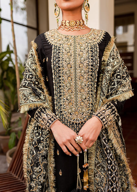 Black Gold Shirt Palazzo for Pakistani