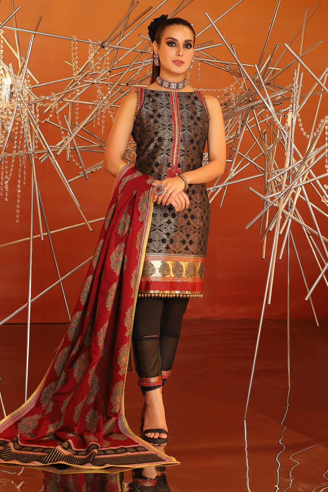 Black Jacquard Suit Online Shopping