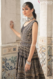 Black Lehenga with Bridal Gown Pakistani Dress Online