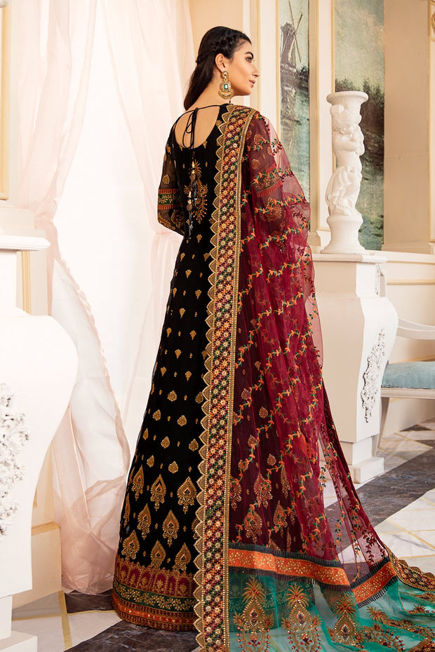 Black Lehnga Choli with Embroidery Backside Look