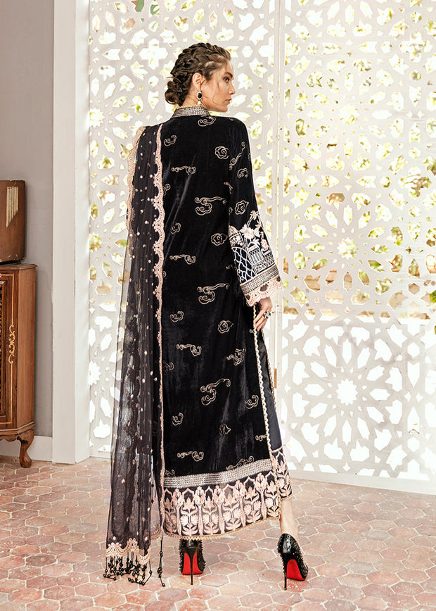 Black Pakistani Chiffon Dress for Wedding Party 2022