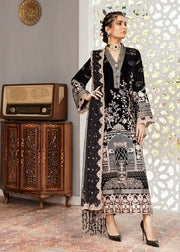 Black Pakistani Chiffon Dress for Wedding Party