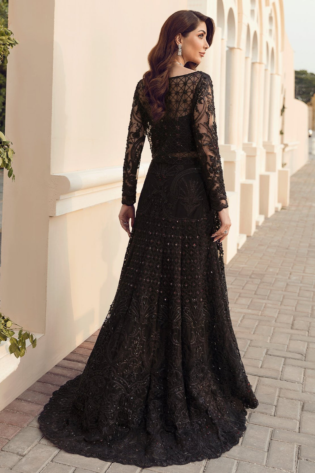 black dress pakistan Pakistani Designer Black Organza Embroidered 3 PCS Suit | Pakistani Formal Eid Dress | Festive Wear | Black Embroidered Suit