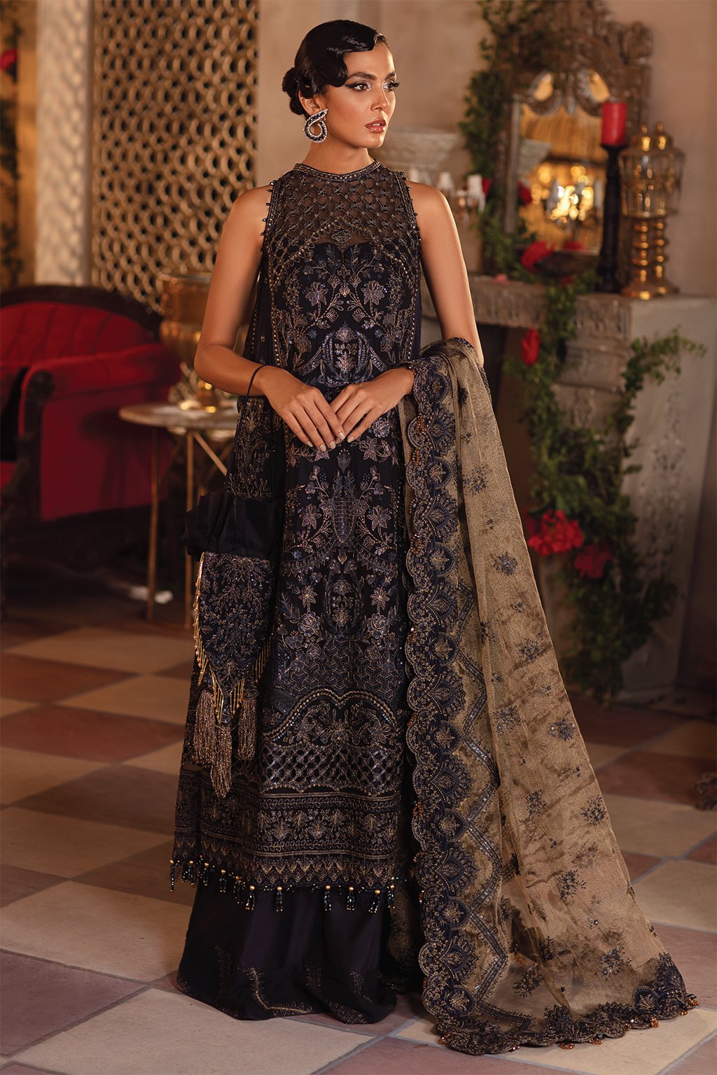 Latest Black Pakistani Dress By Pakistani Designer Online Nameera by Farooq Latest Black Pakistani Dress By Pakistani Designer Online Nameera by Farooq
