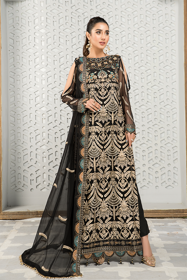Pakistani Black Dress with Fine Embroidery Work Online 2022 Nameera by Farooq Pakistani Black Dress with Fine Embroidery Work Online 2022 Nameera by Farooq