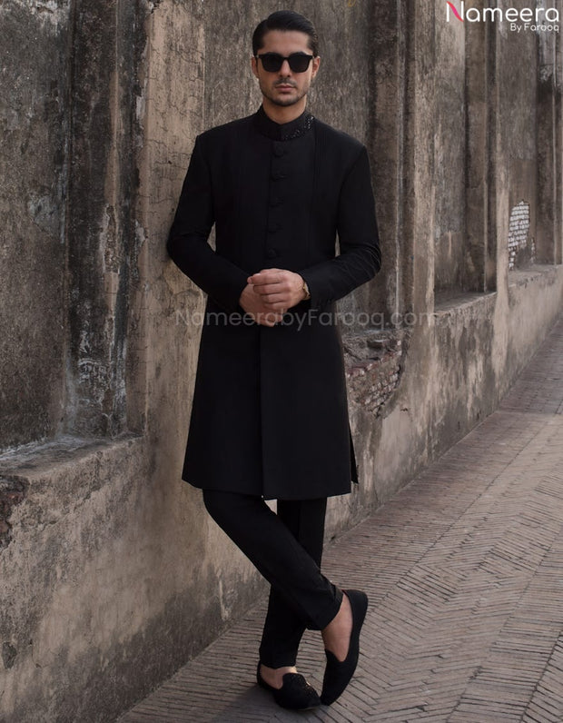 Black Sherwani 
