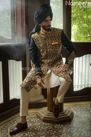Black Sherwani for Wedding With Embroidery 2021