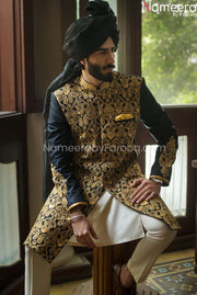 Black Sherwani for Wedding With Embroidery 2021 Overall Look