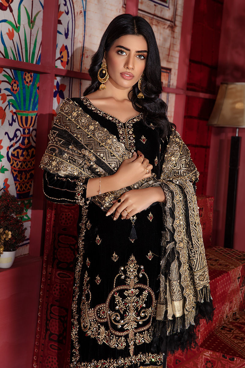 Black Velvet Salwar Kameez Pakistani