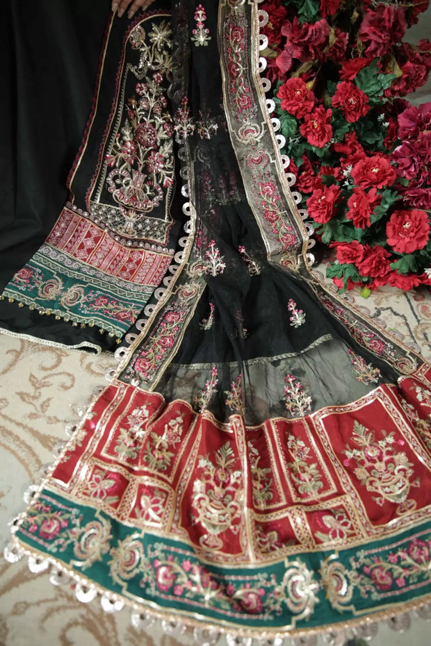 Black Wedding Dress Pakistani in Gown Style