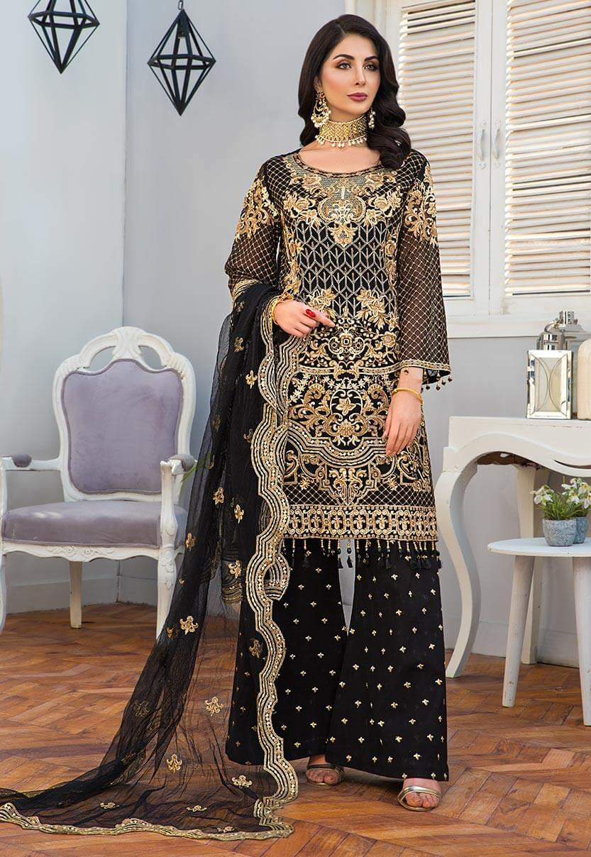 Black Chiffon Party Wear 