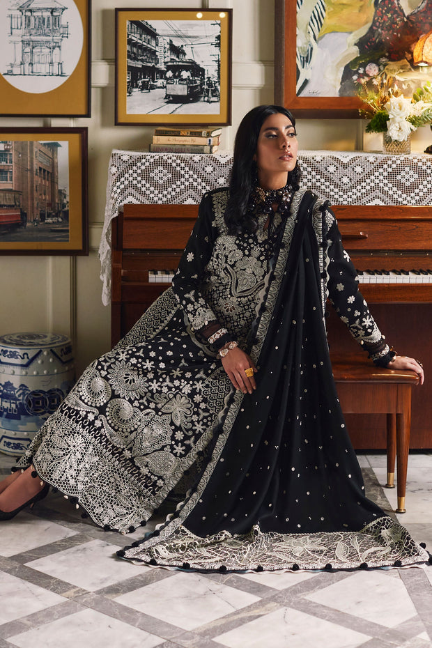 Black and White Kameez Salwar Pakistani Party Wear