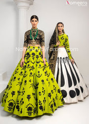 Black and White Lehenga for wedding