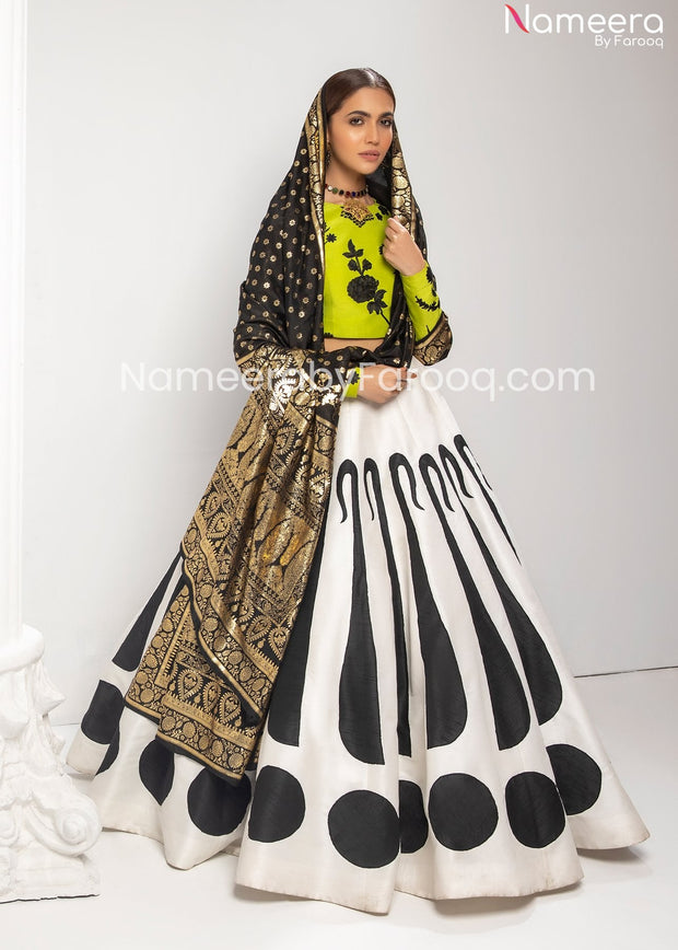 Black and White Lehenga