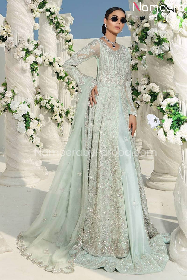 Blue Bridal Dress Pakistani