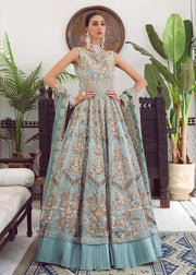 Blue Bridal Dress Pakistani in Gown Style