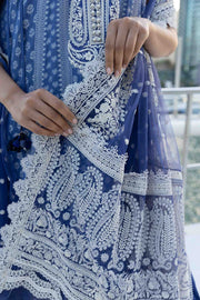 Blue Chikankari Suit for Pakistani Eid Dress