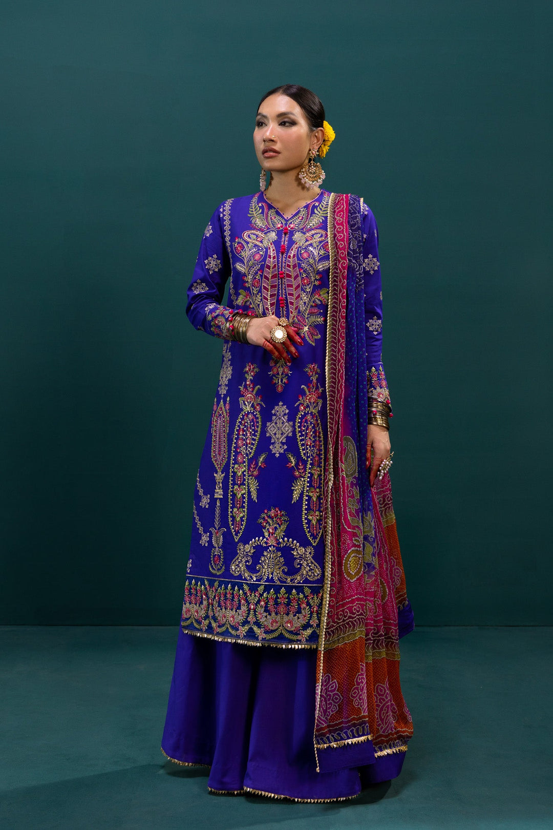 Blue Lawn Salwar Kameez Pakistani Eid Dresses