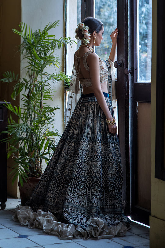 Blue Lehenga Choli Bridal Wear