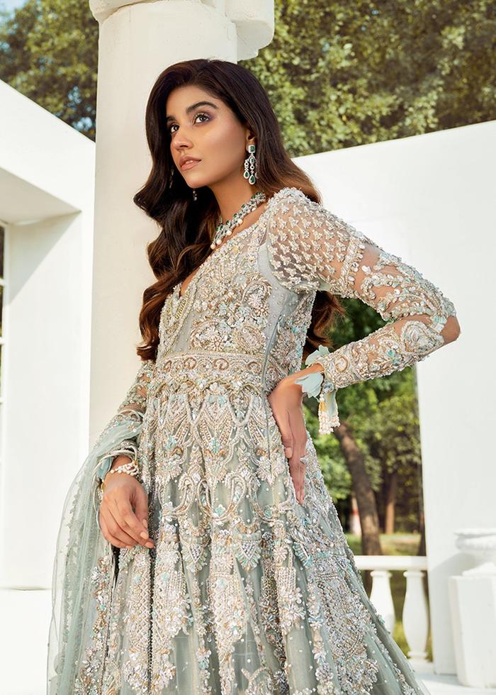 Blue lehenga gown