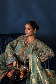 Blue Pakistani Wedding Dress in Kameez Trousers Style Online