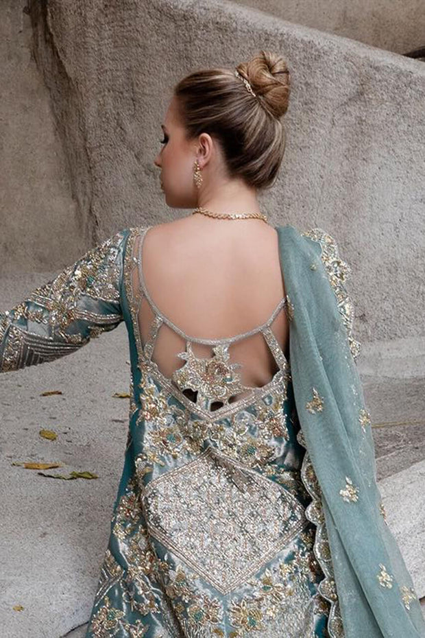 Blue Raw Silk Lehenga 