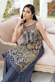 Blue Sharara and Organza Kameez Pakistani Wedding Dress Online