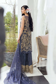Blue Sharara with Organza Kameez Pakistani Wedding Dress