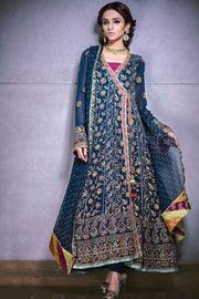 Pakistani blue designer dress for wedding wear