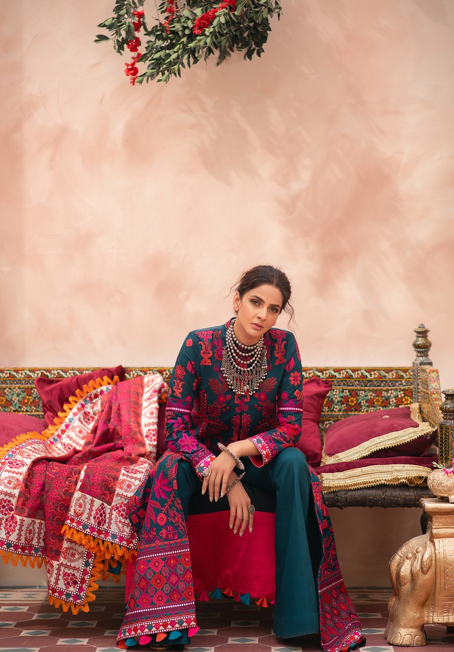 Blue and Pink Shalwar Kameez 