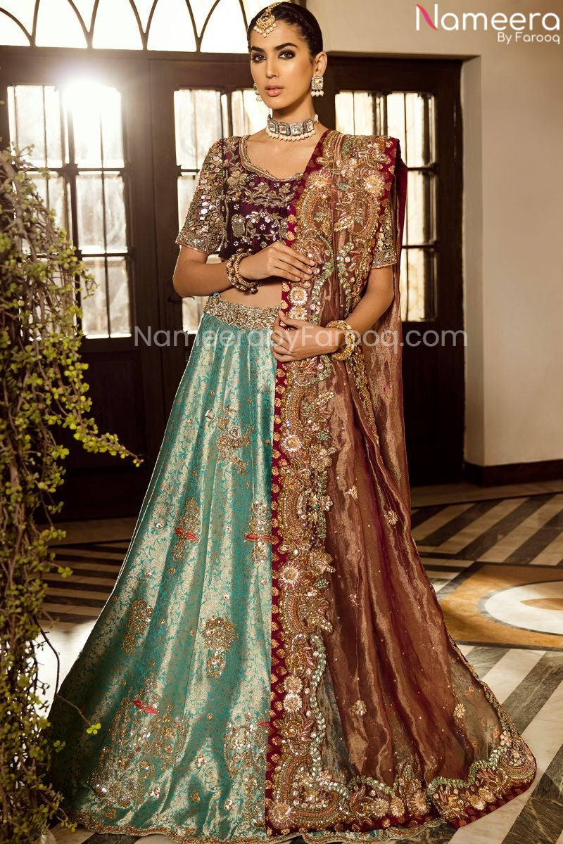 Blue and Purple Lehenga 
