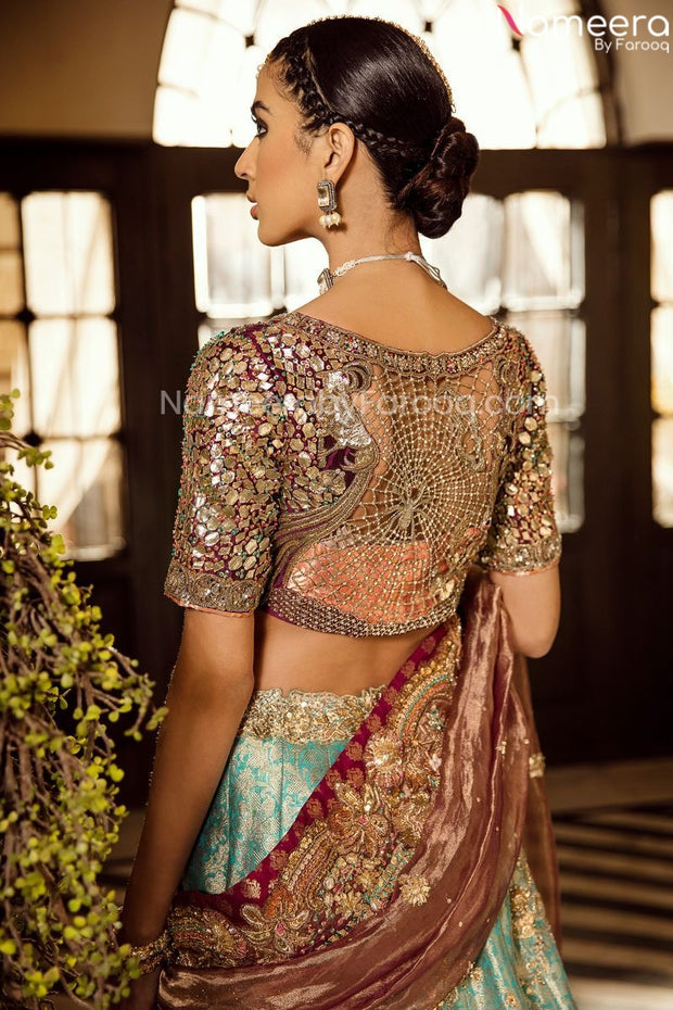 Blue and Purple Lehenga Choli