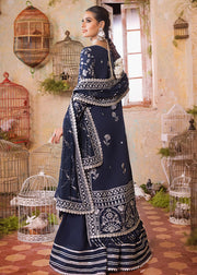 Blue and White Lawn Kameez Salwar Pakistani Party Wear 2023