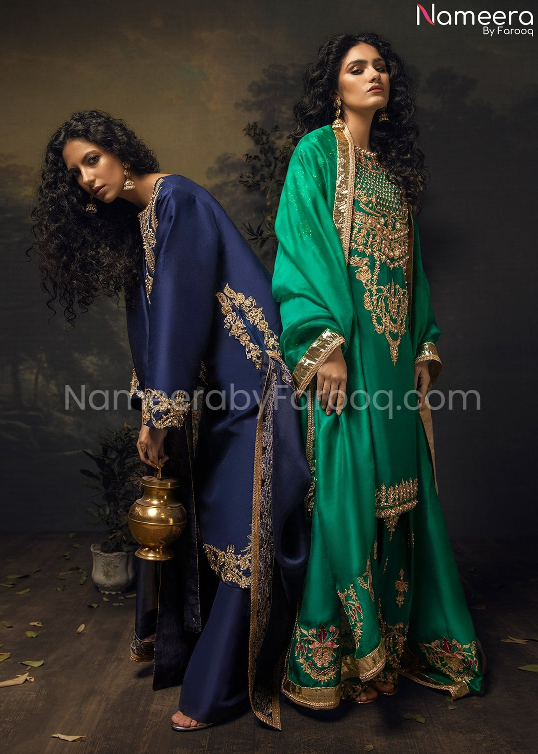 Blue Silk Salwar Kameez Desinger Wear 