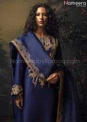 Blue Silk Salwar Kameez Desinger Wear Online 2021