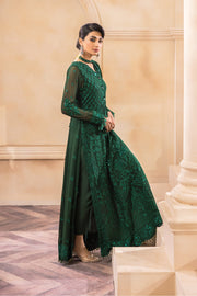 Bottle Green Pakistani Dress with Embroidery Designer